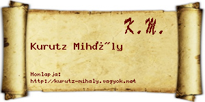 Kurutz Mihály névjegykártya